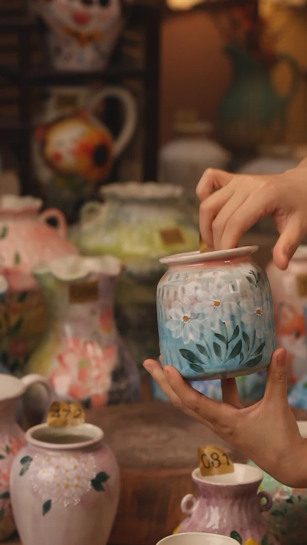 陶瓷136景德镇设计师手作花器摆件侘寂风