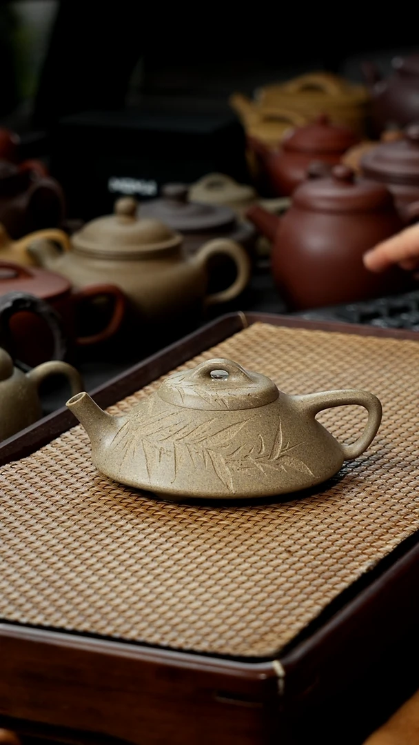 【闪购商品】紫砂茶壶合瓢青段竹子紫砂壶