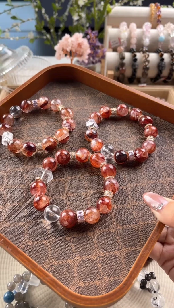 水晶手链未镶嵌红胶花设计款手链015