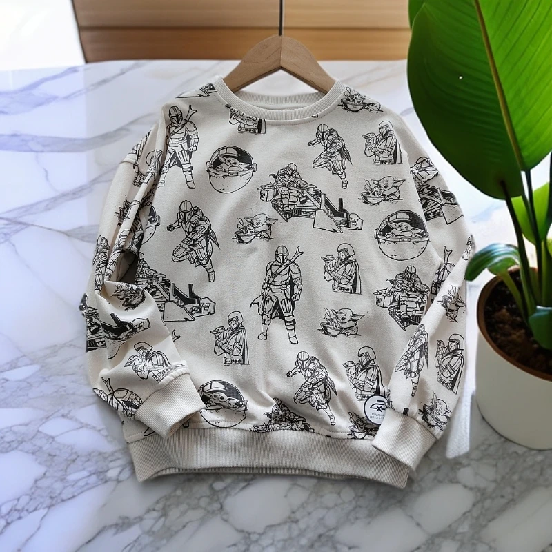 闭眼入 春秋天男童女童休闲卡通印花圆领套头卫衣WY04