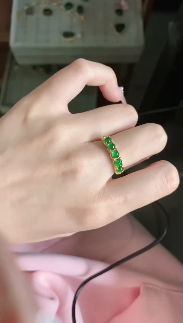 【闪购商品】翡翠戒指银S925镶嵌5151-20