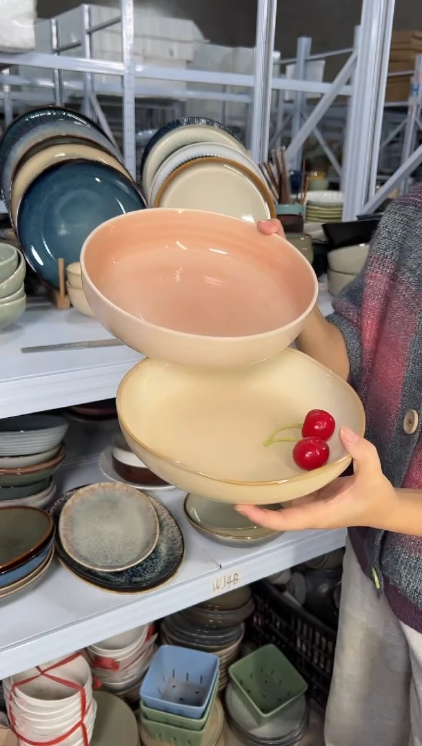 陶瓷外贸尾货瑕疵满20包邮X2深盘D6A/D2A