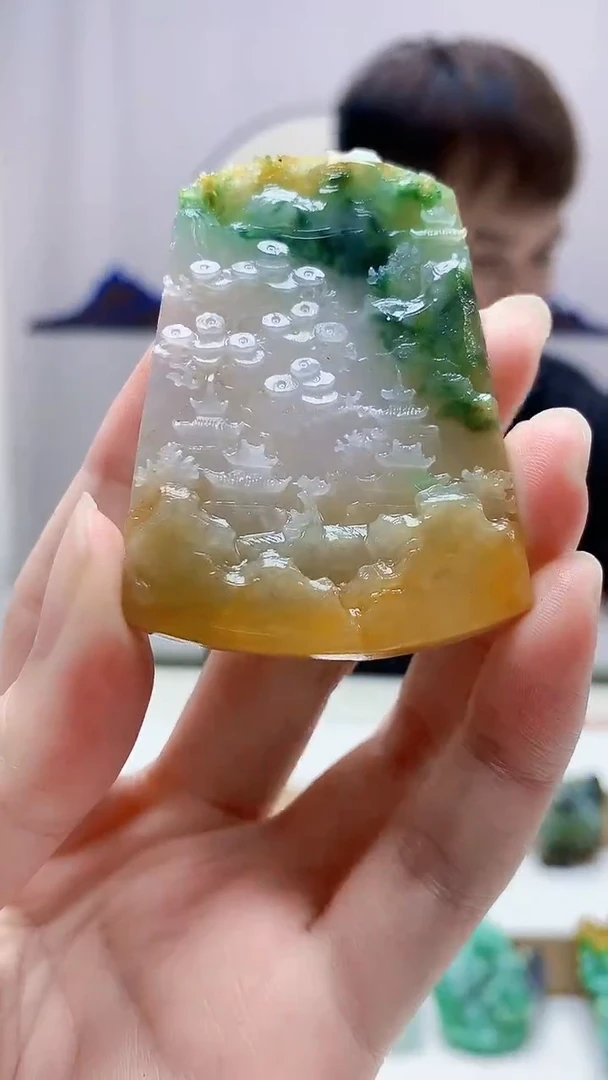 未镶嵌定制翡翠4868zm-毛货挂件山水77
