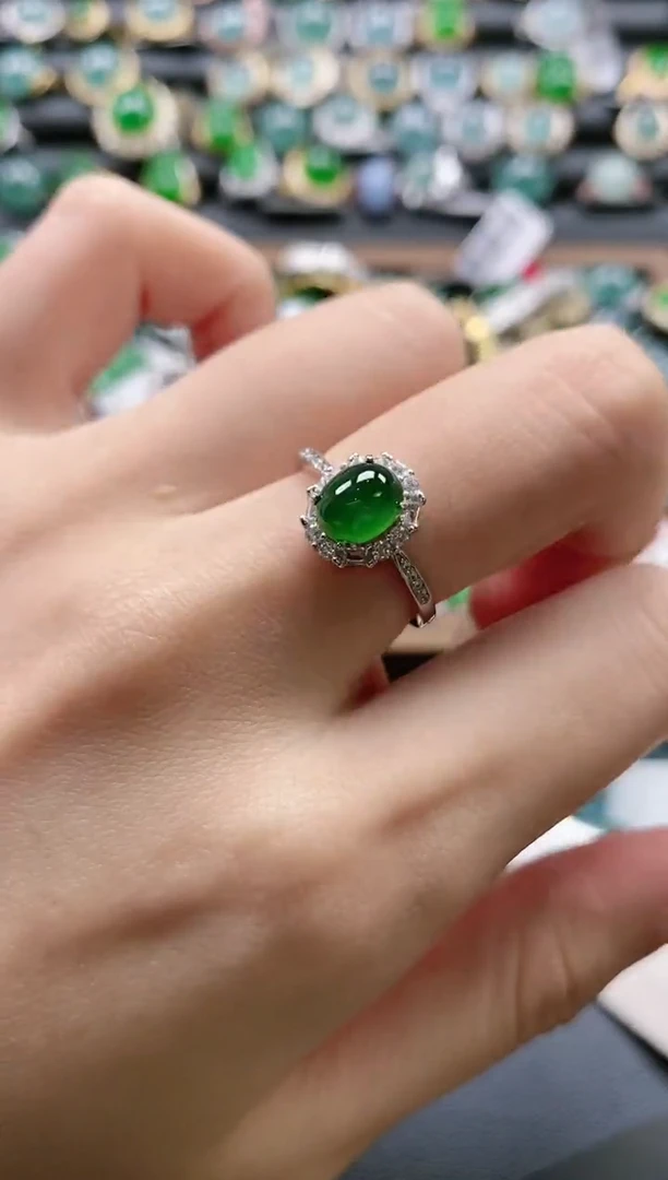 【闪购商品】翡翠戒指银S925镶嵌51511