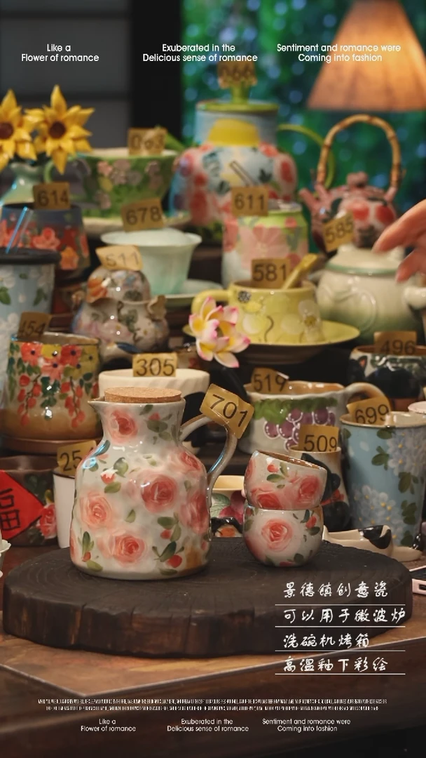 陶瓷景德镇高温釉下彩手工手绘款式