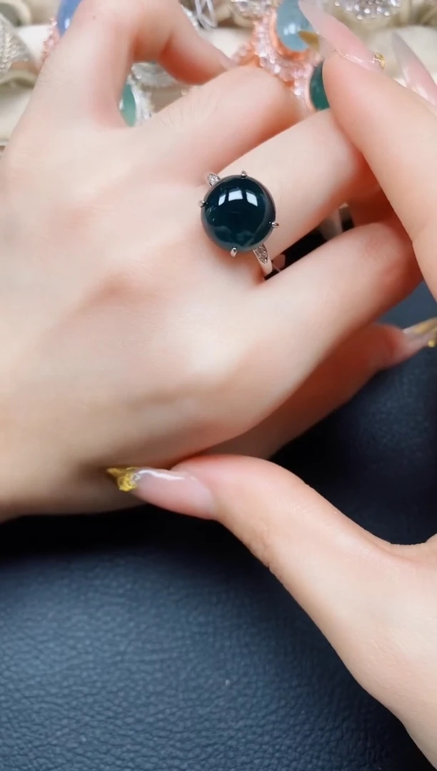 【闪购商品】翡翠戒指银S925镶嵌翡翠