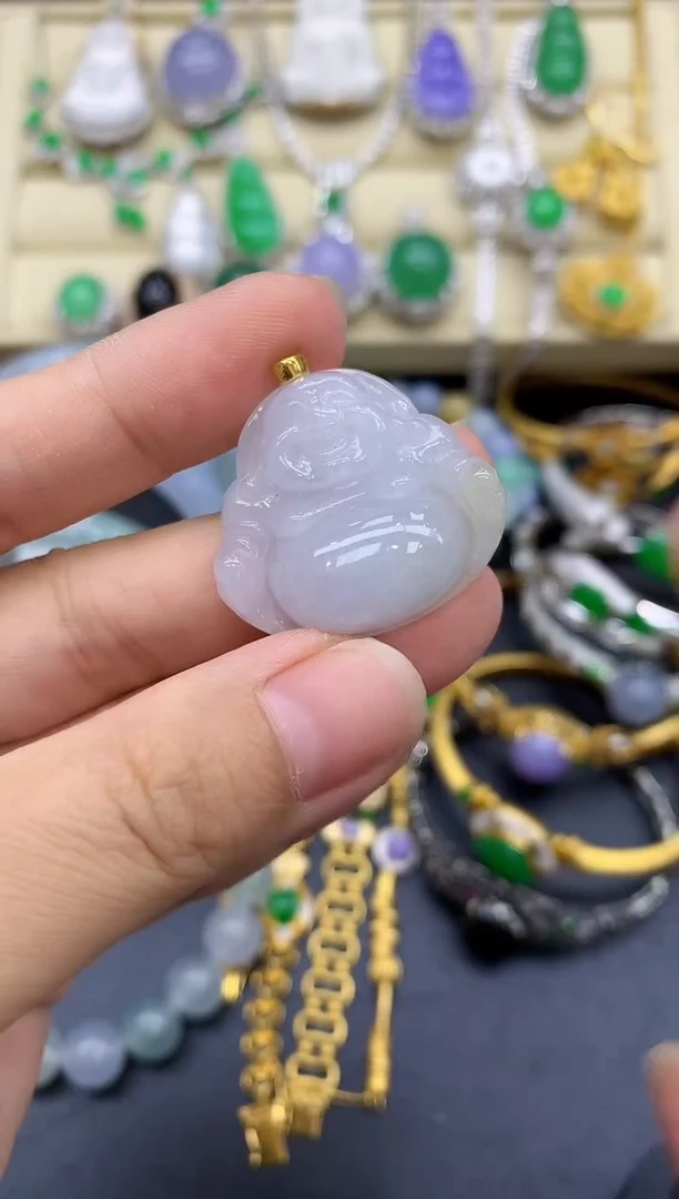翡翠18K金镶嵌颈饰373-中国好珍宝