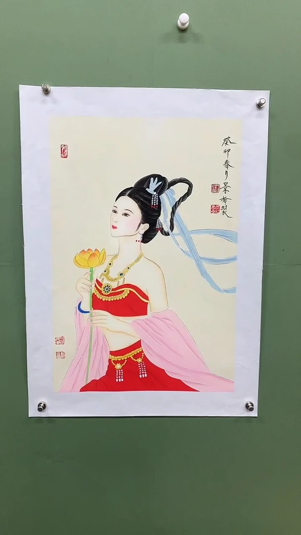 竖款精品开三人物美女，