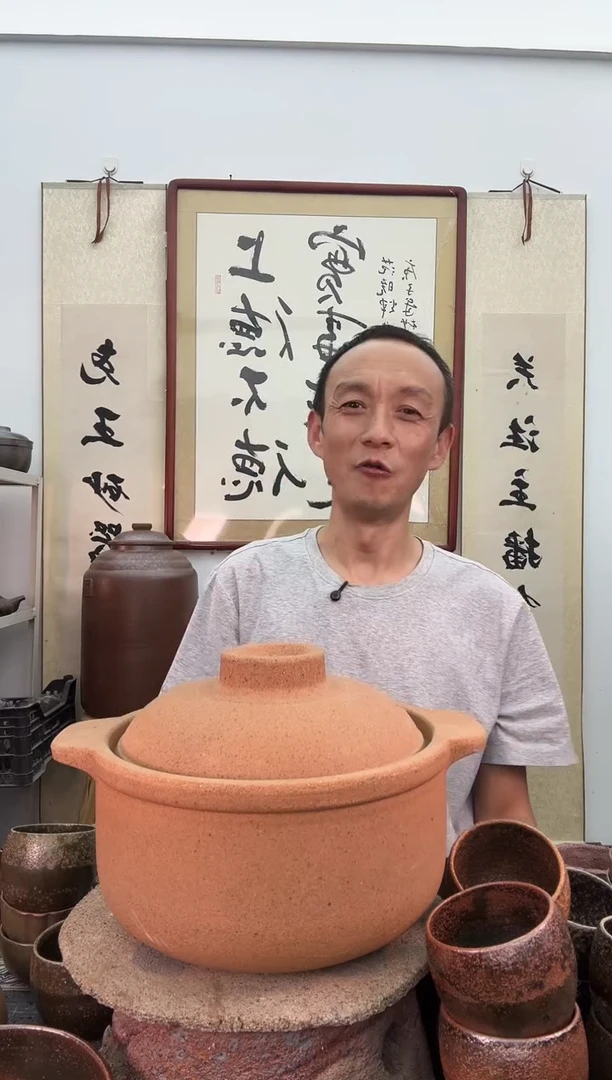 无釉2.5升砂锅杯非遗技艺