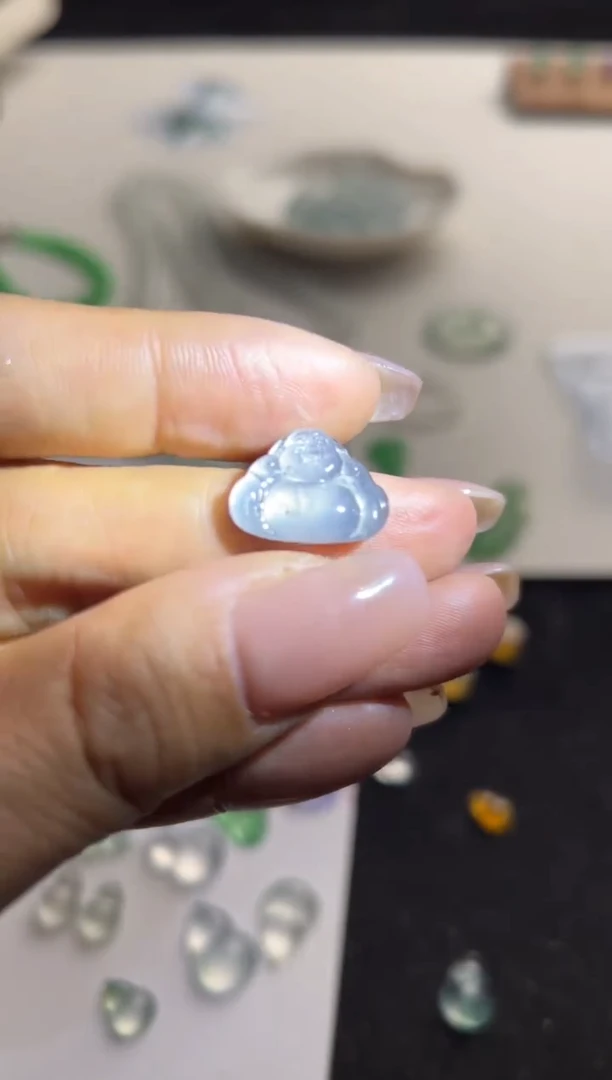 【闪购商品】定制翡翠未镶嵌黑冰佛公4800+480-xxf047