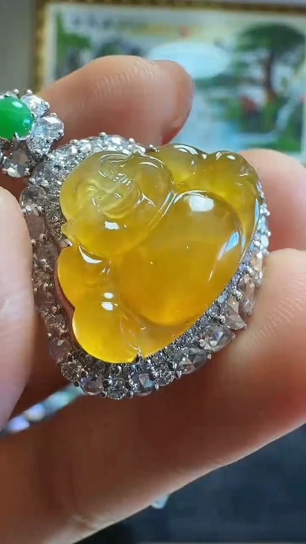 【闪购商品】翡翠吊坠(不含链)18K金镶嵌吊坠