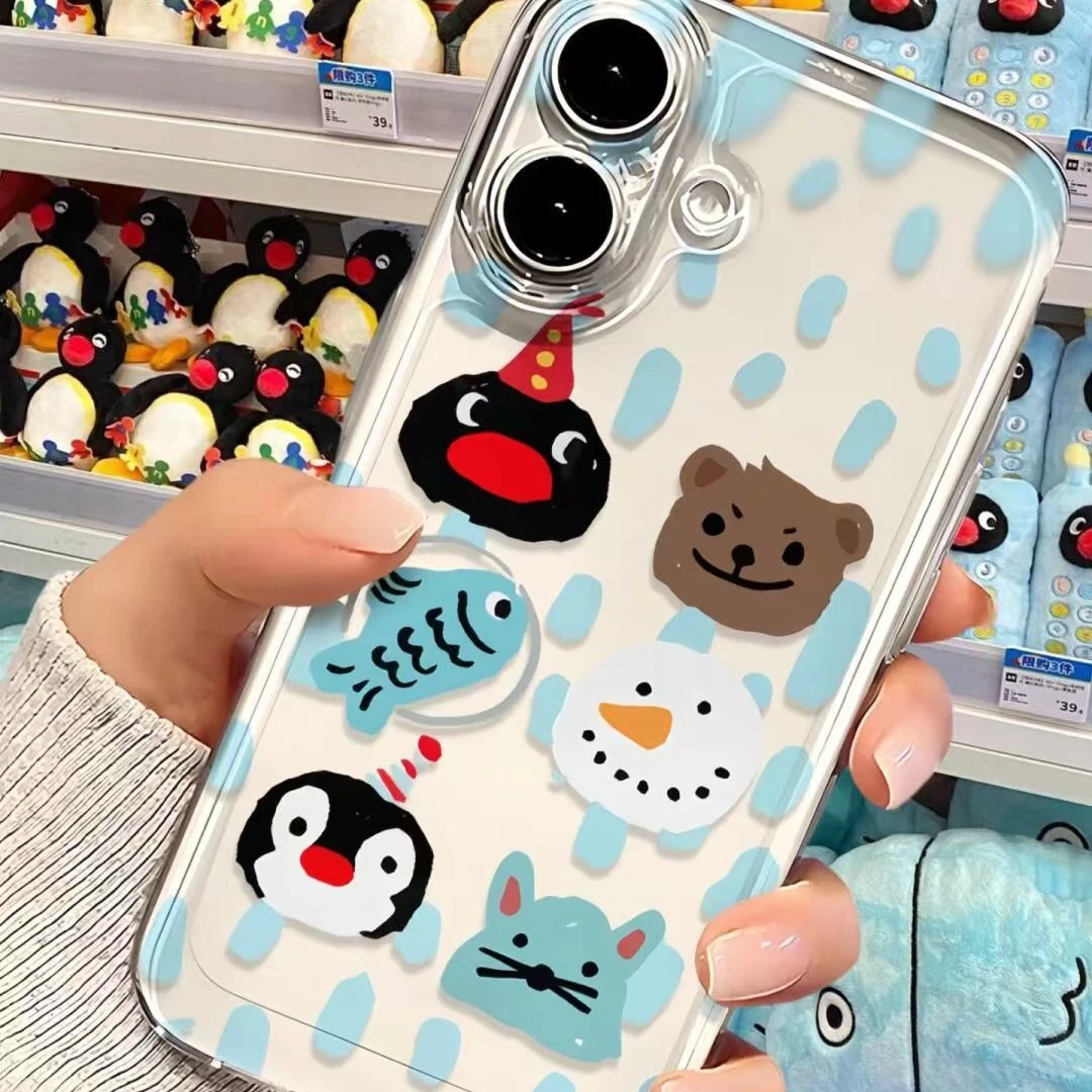 冬日企鹅适用苹果/华为/小米/VIVO/OPPO/IQOO/一加真我防摔手机壳