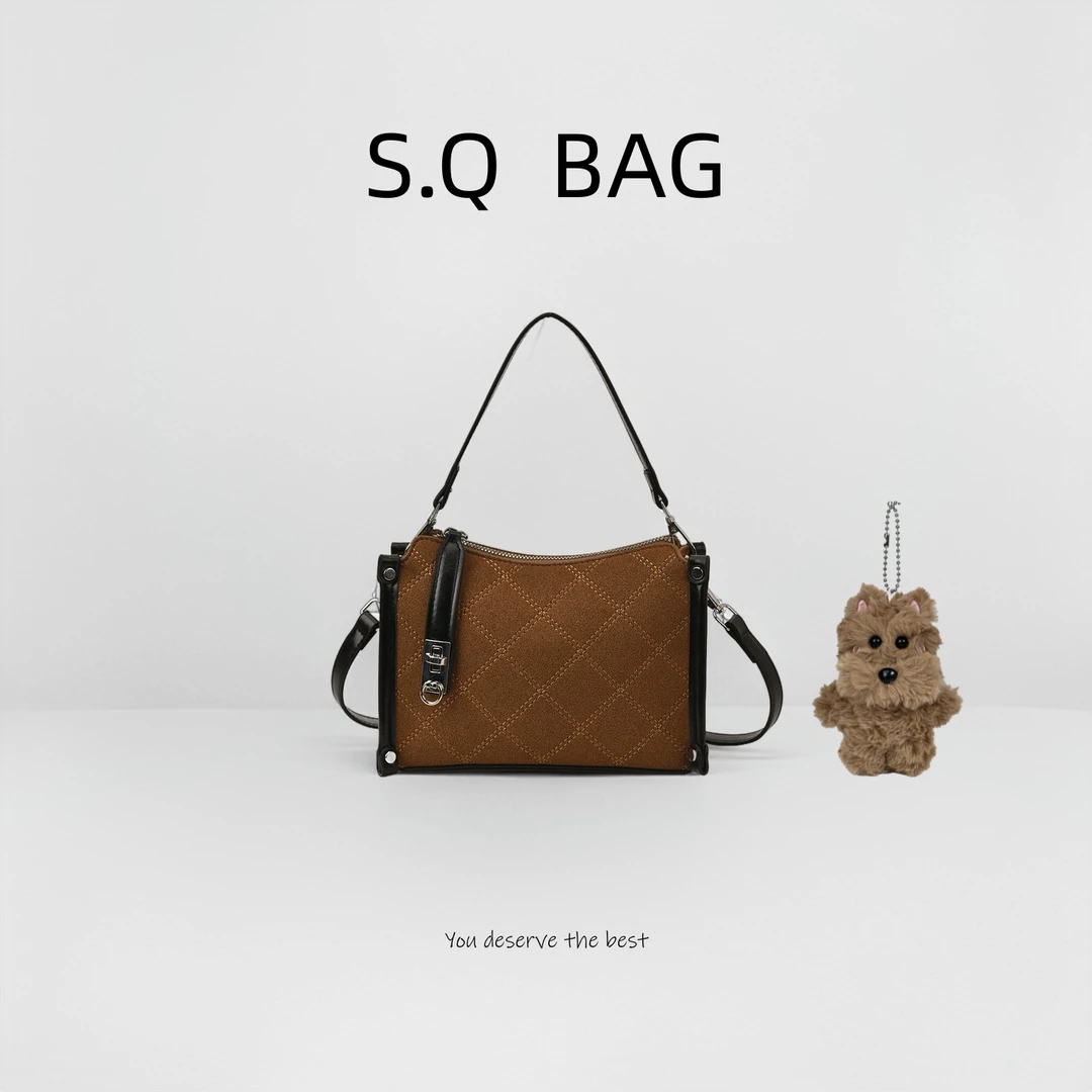 《拾柒新品》单根单肩菱格可调节复古风单肩包肩包托特包公主经典