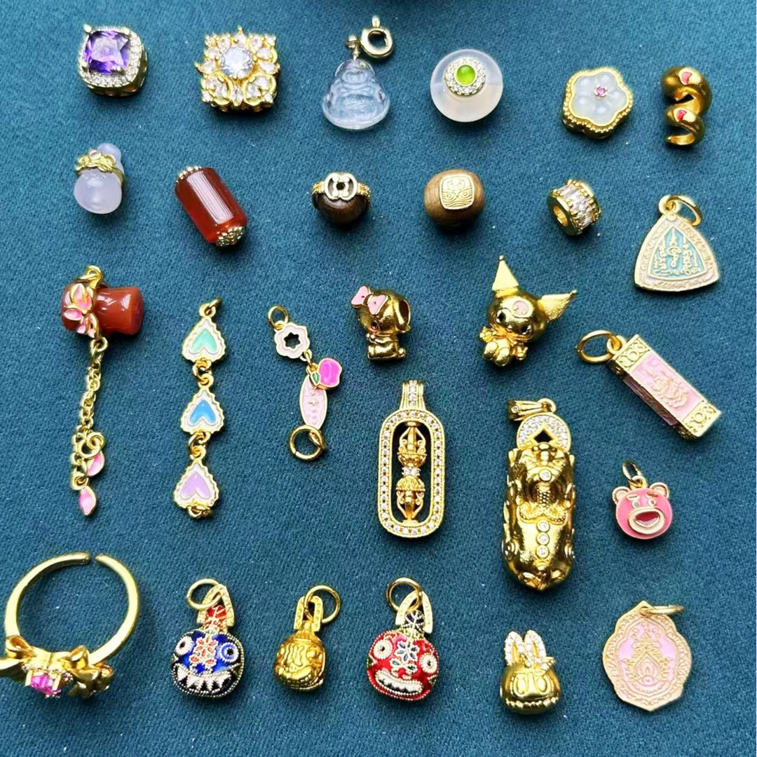 【J款】铜镀真金24K配件  手绳串珠  女生时尚小饰品  DIY饰品配件