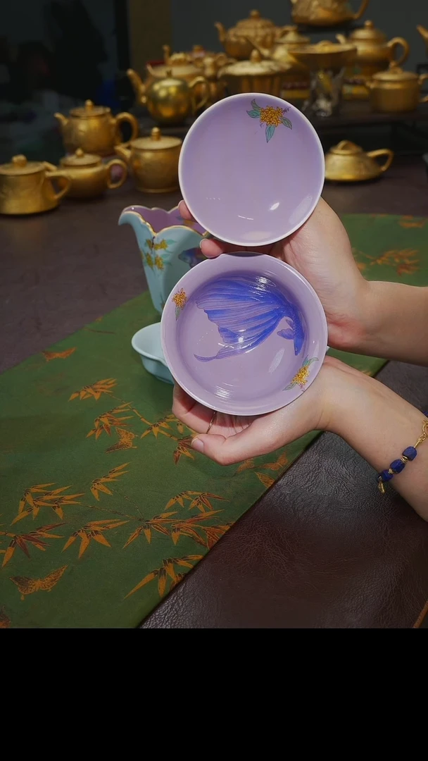 茶杯紫砂【宜景窑天漂系列】撞色盖碗
