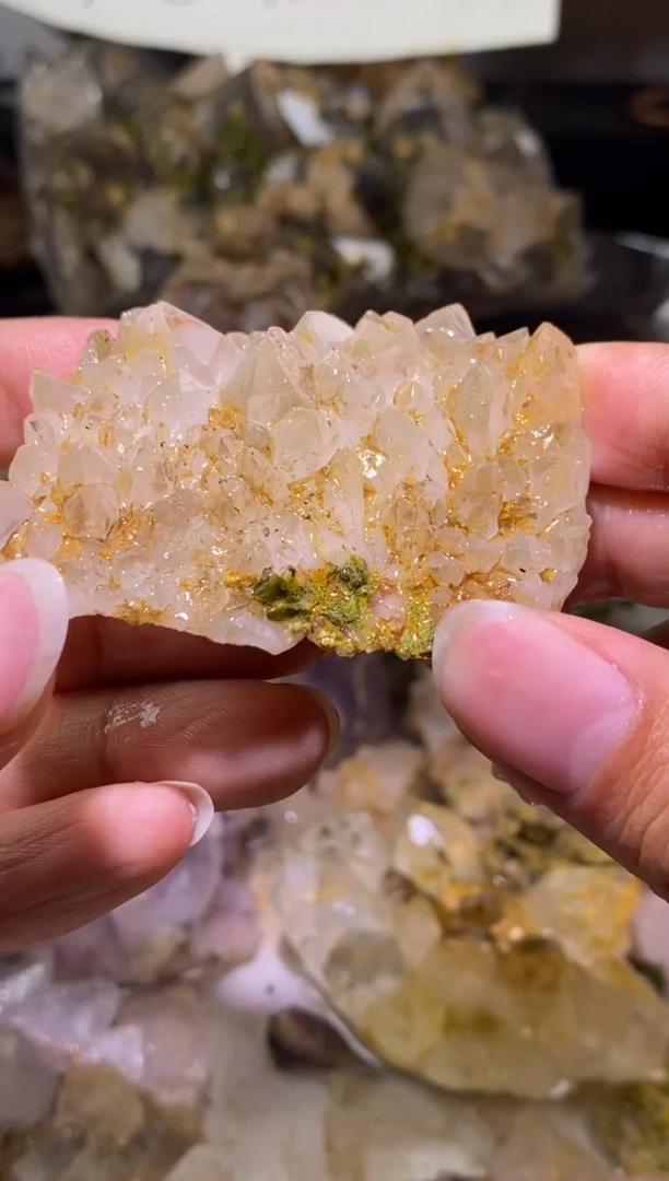 未镶嵌珠宝半成品水晶43号 59克精品莫奈共生绿帘碧溪花园水晶