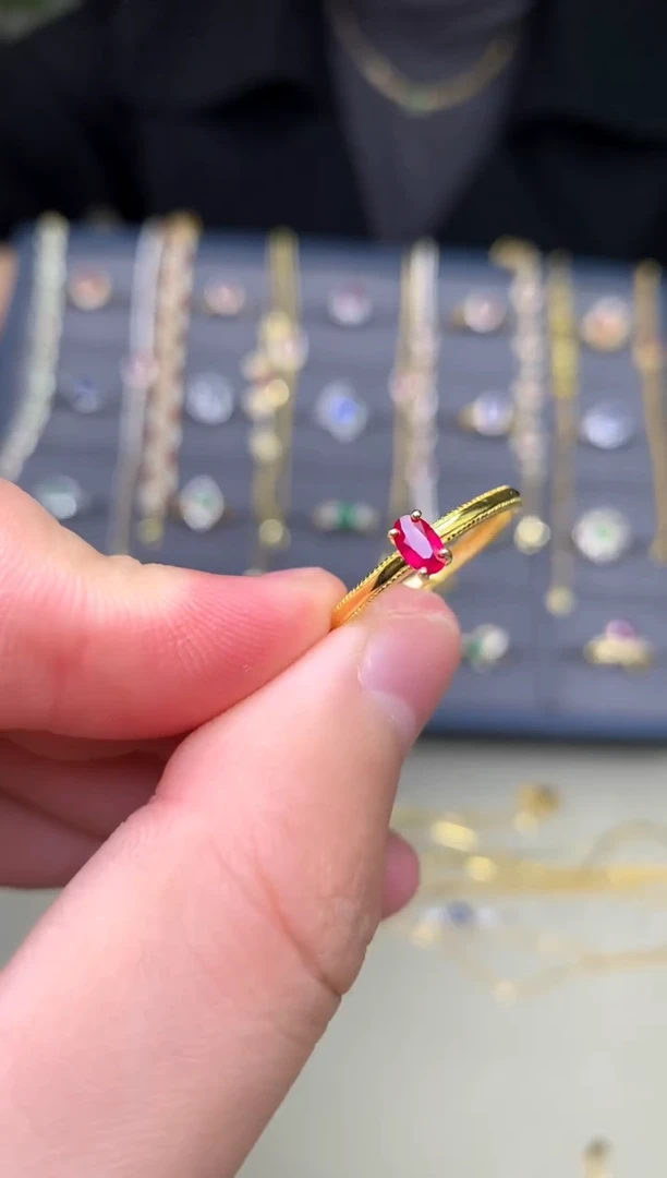 银S925镶嵌戒指红宝石戒指