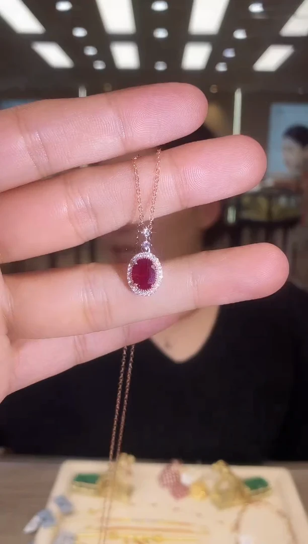 银S925镶嵌项链红宝石09