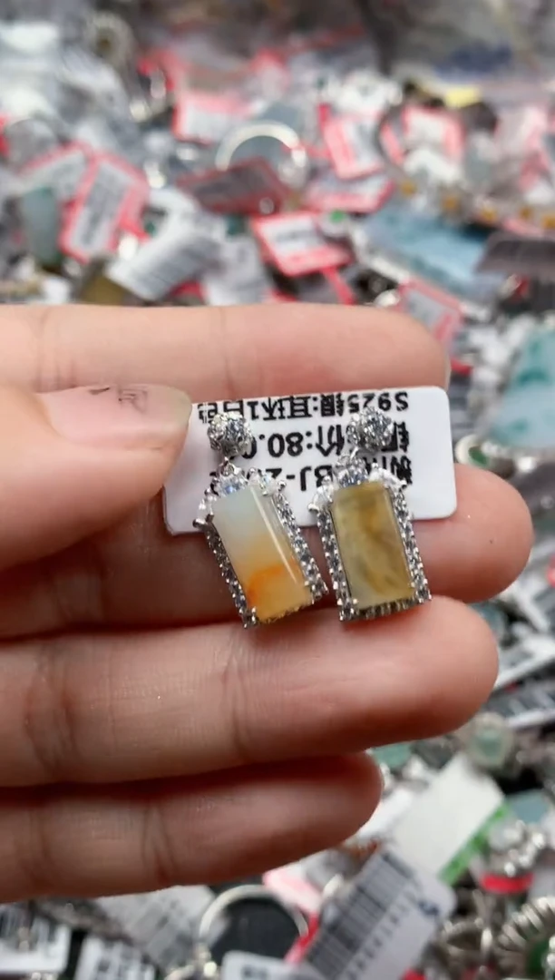 银S925镶嵌戒指翡翠天然A货缅甸翡翠