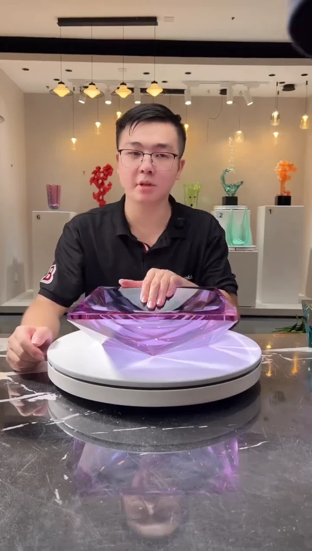 摆件巴比特美学 紫色方形冰湖