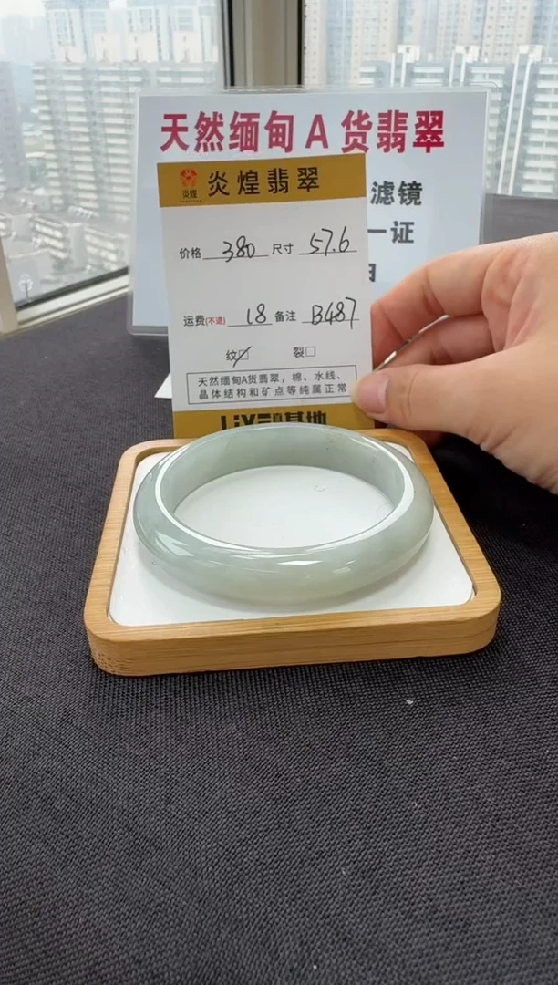 未镶嵌手镯翡翠57.6圈口 编码 B487
