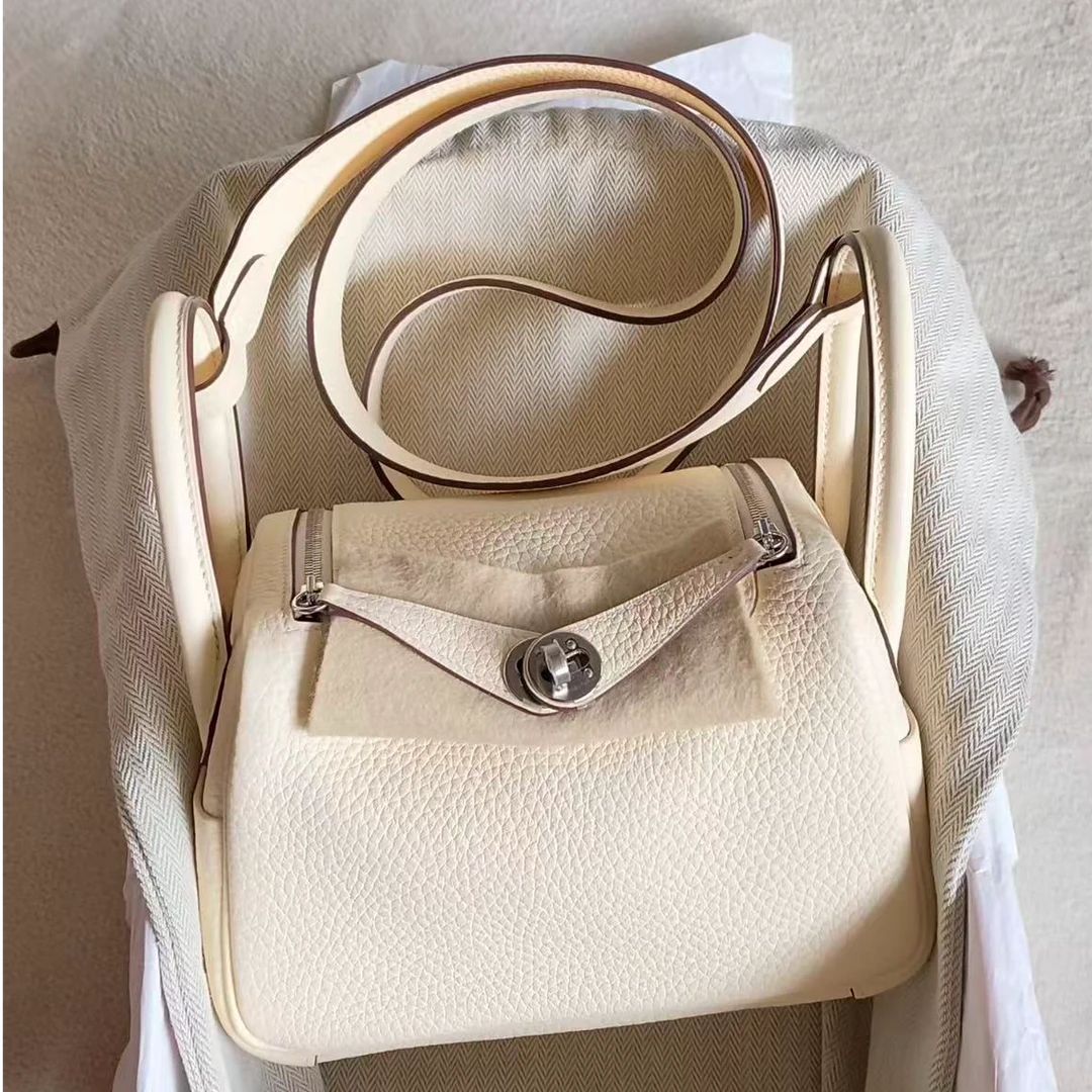 99新 Hermes/爱马仕 【小池专属】lindy mini tc皮 奶油白 Y刻/