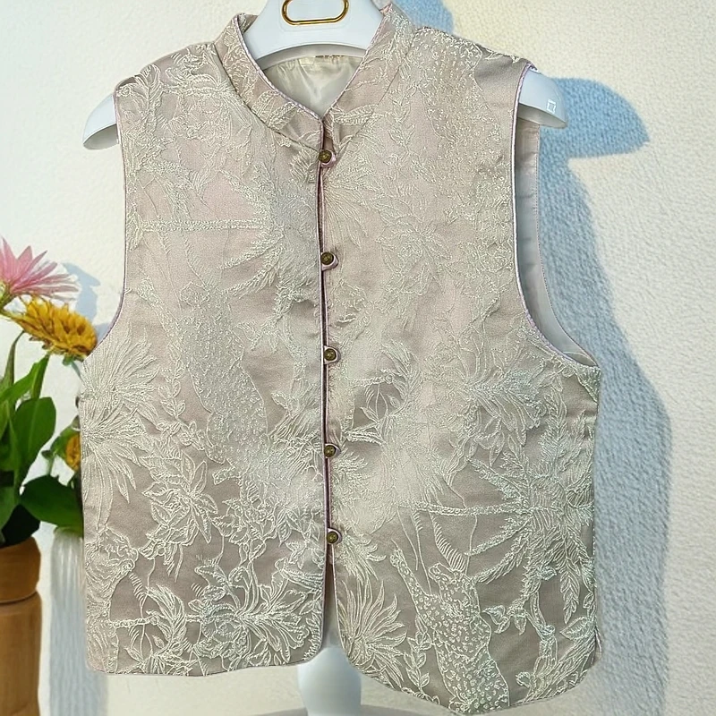 新中式经典3D立体浮雕高定时尚气质马甲