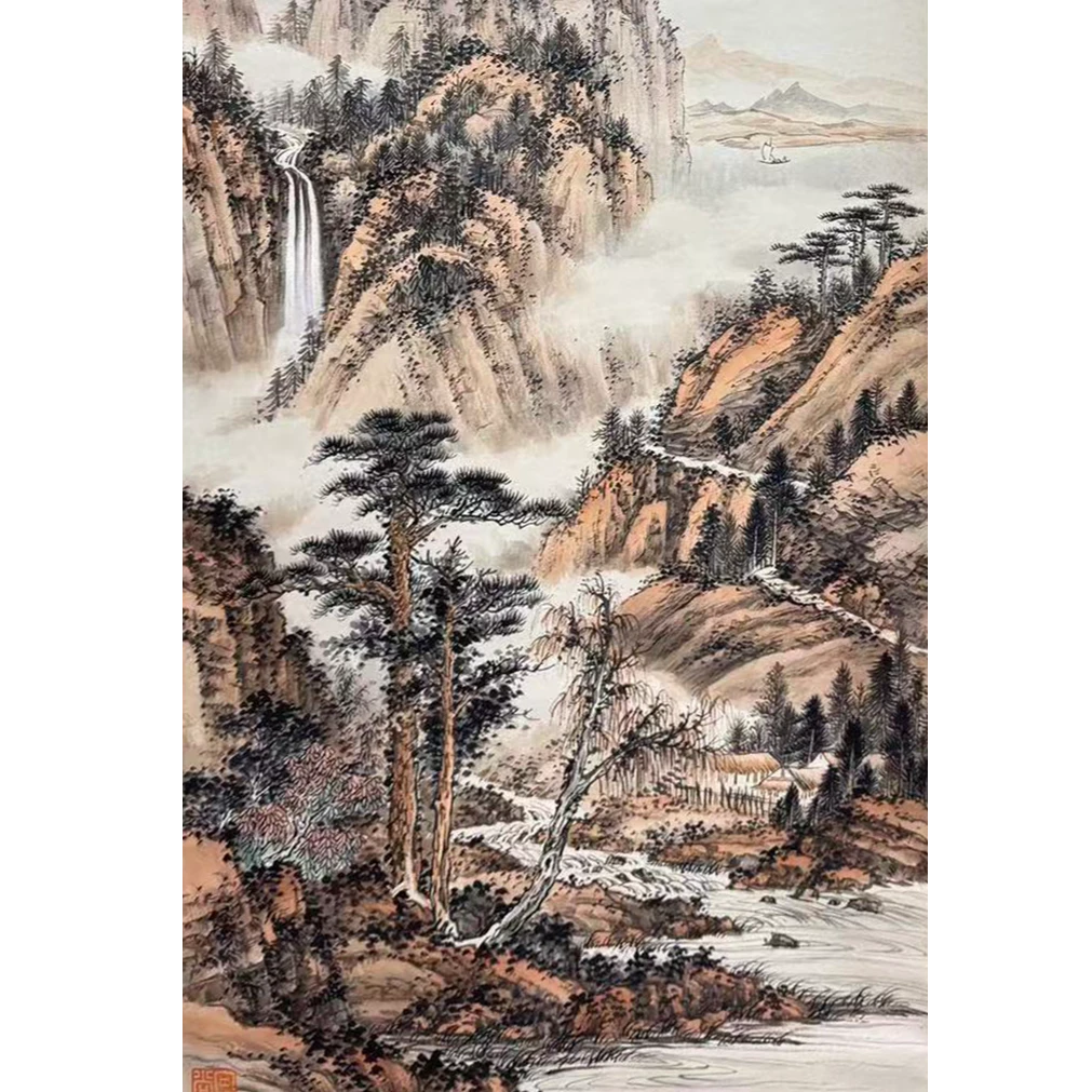 DY5223黄先生 山水 纸本46*102 2065