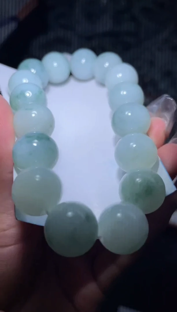 定制翡翠未镶嵌天然缅甸A货翡翠手串16