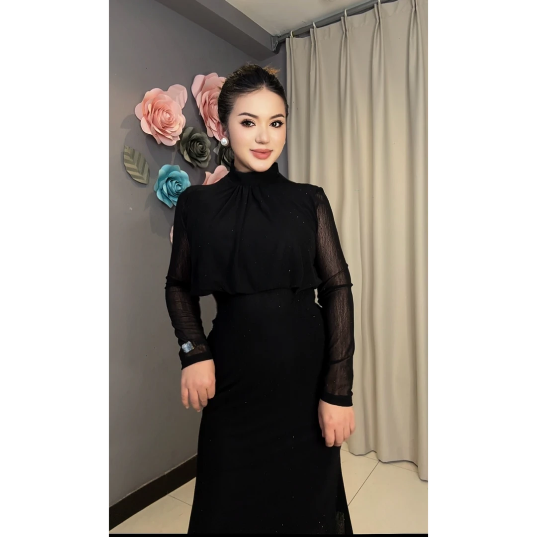 9839【古丽米热包邮】新款时尚气质高级烫钻时尚女装连衣裙