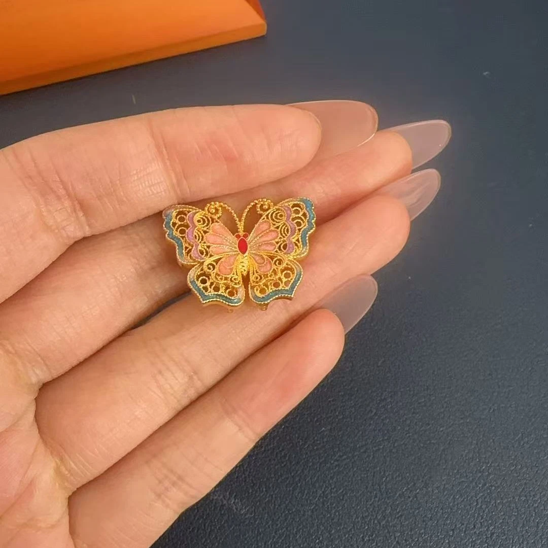 斯 足金999蝴蝶小配件