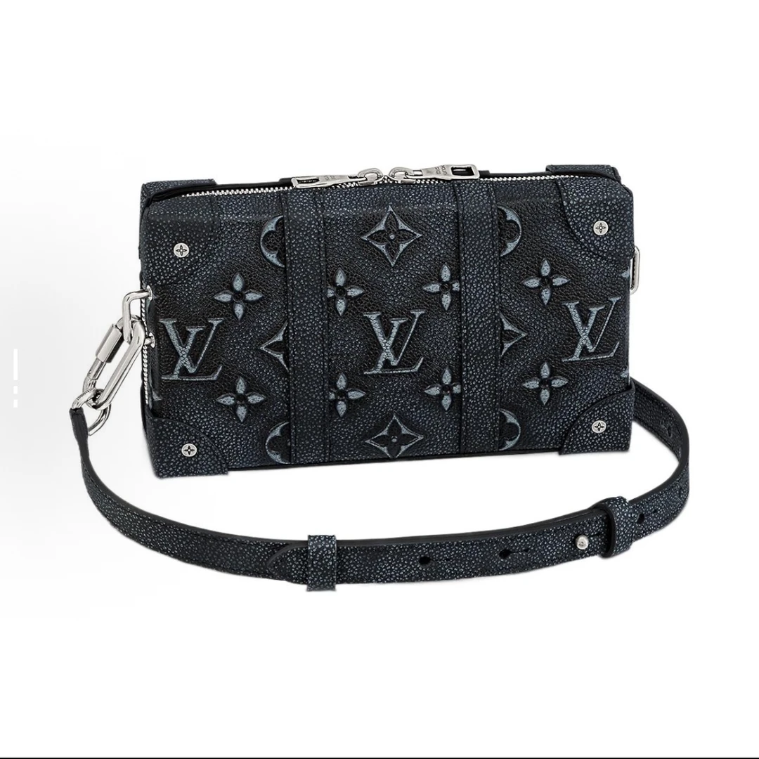 99新 LouisVuitton/路易威登 Lv黑老花盒子包/A146
