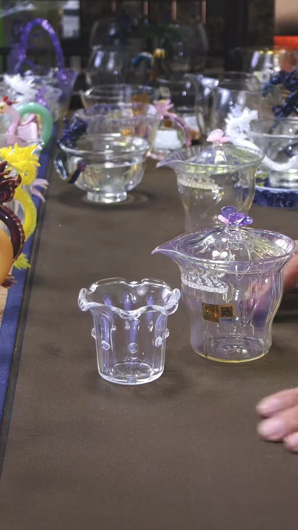 紫色荷韵盖碗加幽梦主人杯  晶焱金标