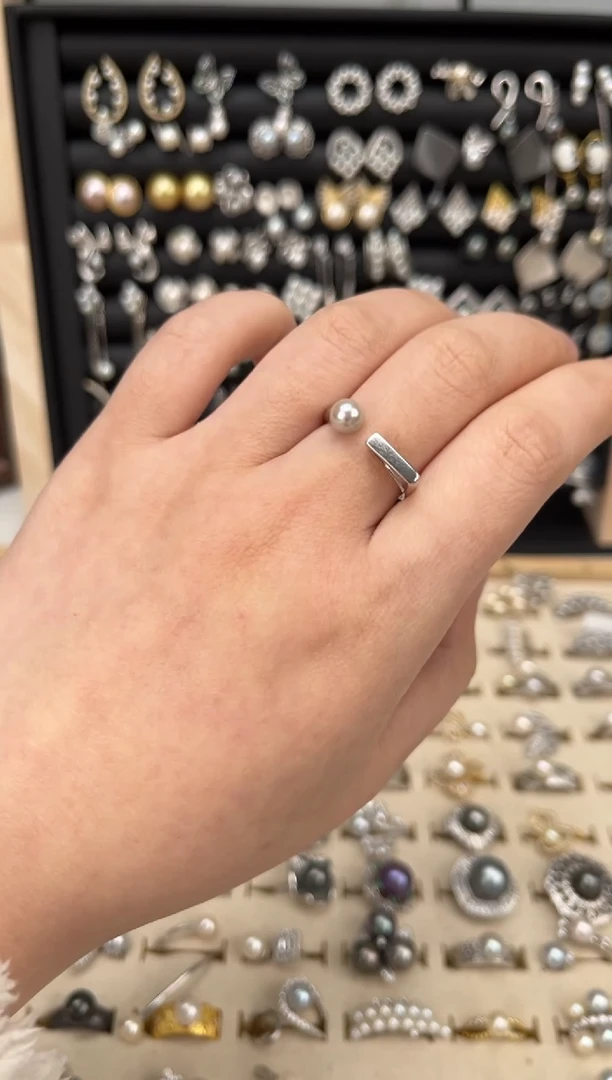 【闪购商品】海水珍珠戒指银S925镶嵌S925海水戒指（微瑕）