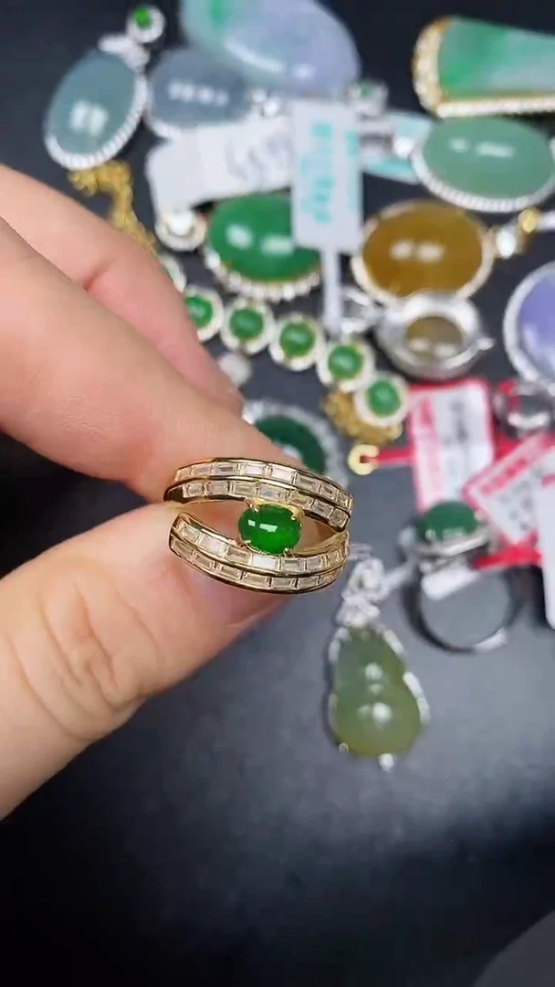 银S925镶嵌戒指翡翠2960