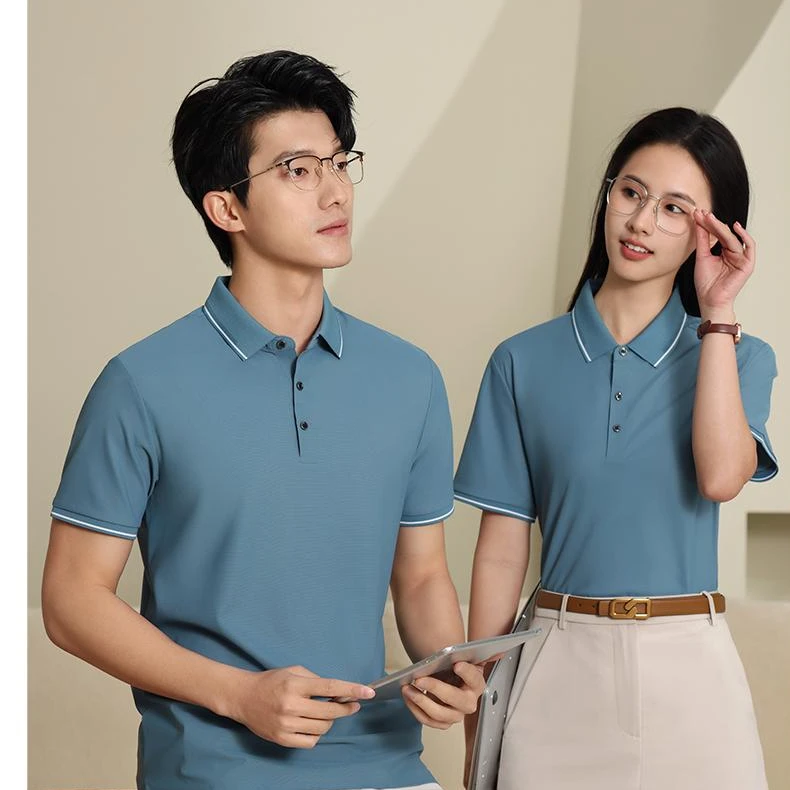 夏季丝光珠地翻领男装polo衫情侣款舒适透气时尚商务w2822001舒适