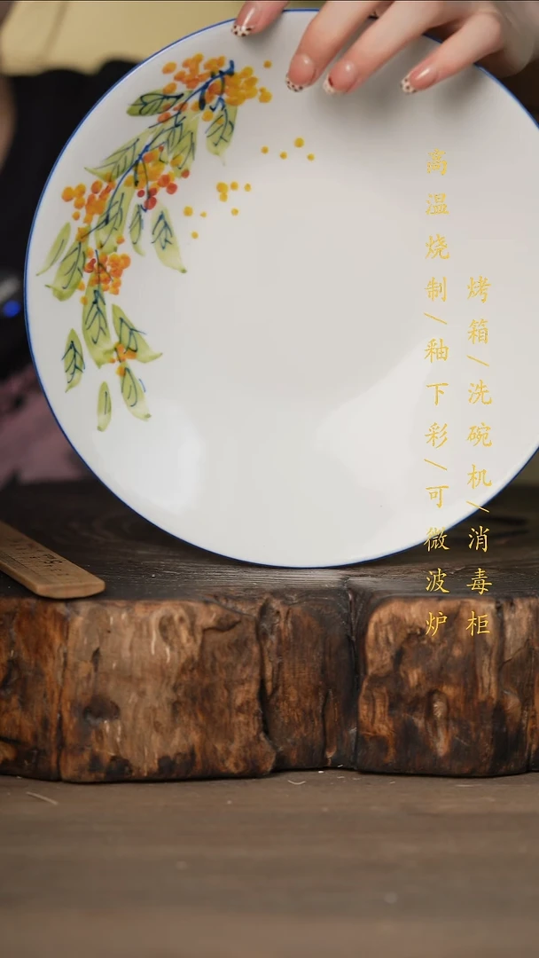 瓷片景德镇高温釉下彩可微波烤箱洗碗机