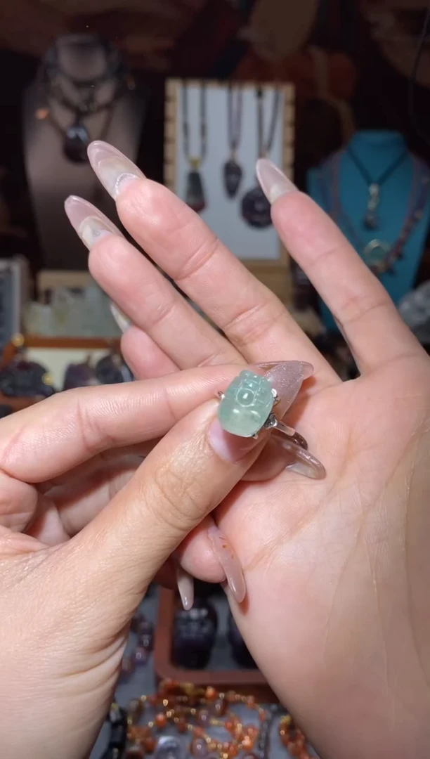 【闪购商品】水晶戒指未镶嵌翠幽灵貔貅