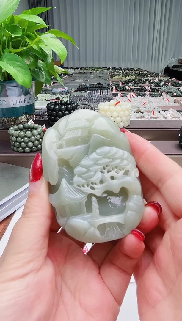 【闪购商品】和田玉挂件未镶嵌纯天然和田玉新疆且末湖水蓝