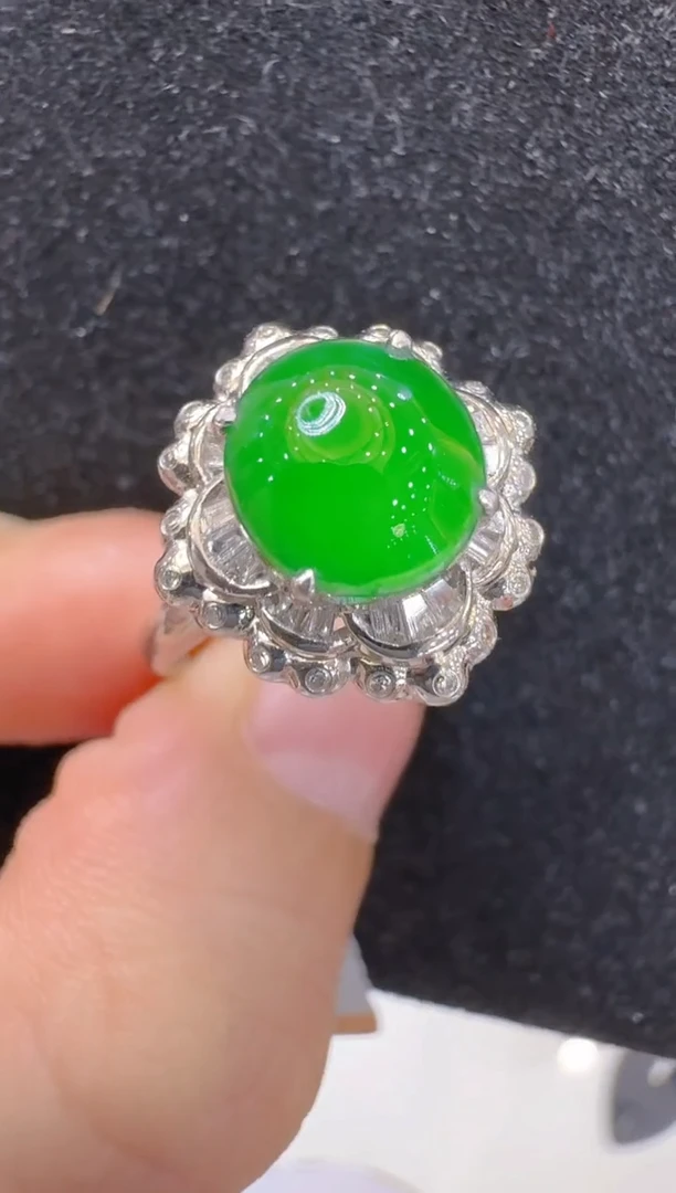 翡翠戒指18K金镶嵌多样性团购发一件