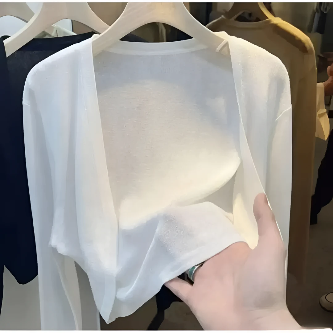 夏季防晒开衫短款针织白色女薄款吊带裙外搭薄纱外套披肩休闲百搭