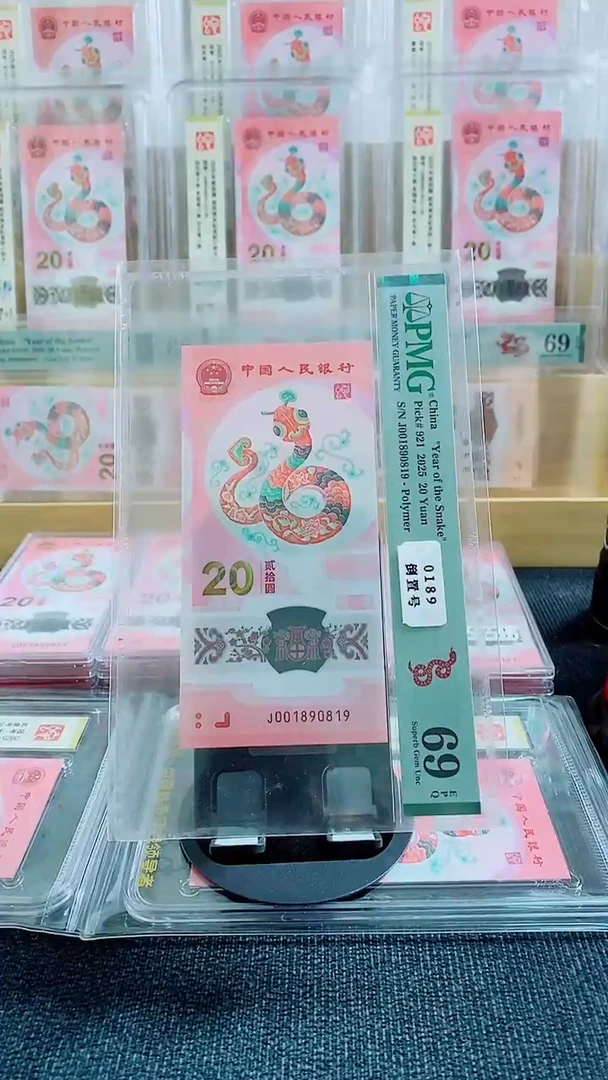 塑料蛇钞 0189 倒置 J001890819 PMG69分