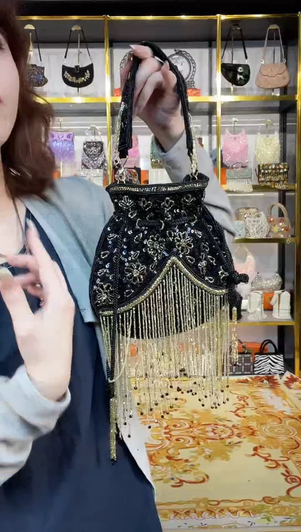 织物珠韵恒泽重工串珠手提包