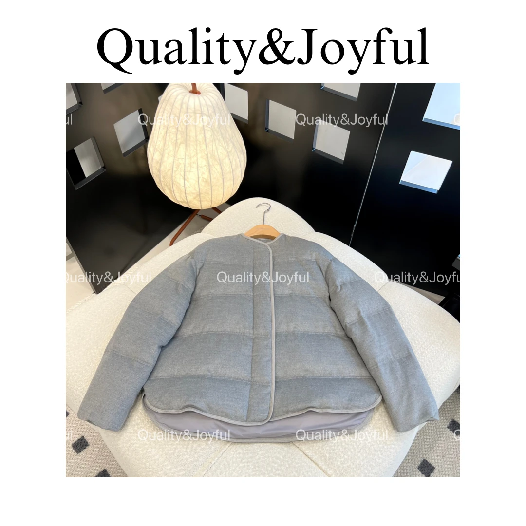 【晓云同梦】90白鹅绒意大利进口澳毛原料真皮包边保暖羽绒服外套