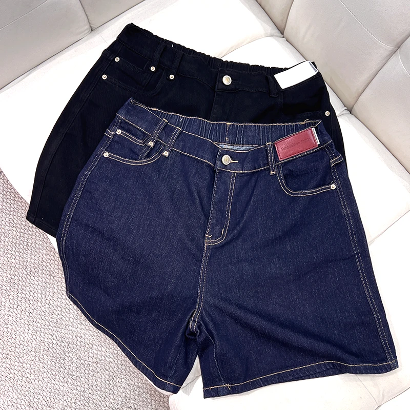 必魅阔腿裤高弹力五分裤夏季短裤百搭时尚牛仔裤55249直筒中裤