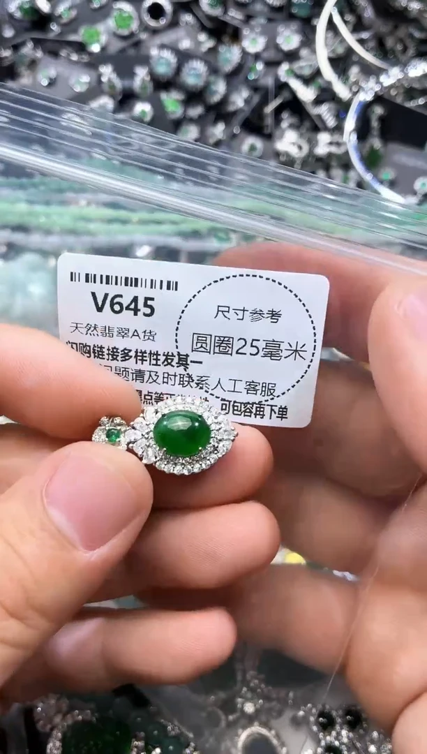 翡翠未镶嵌颈饰V645吊坠