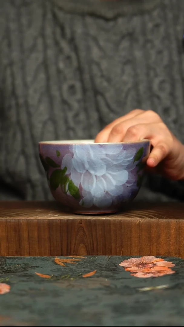 杯釉下彩手工手绘同款陶器