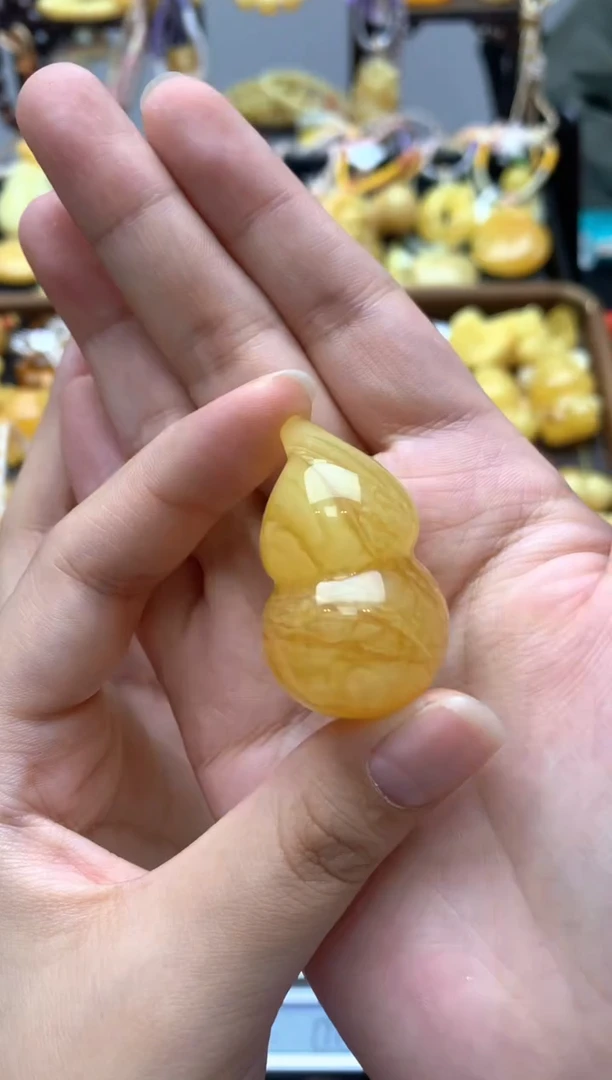 未镶嵌琥珀珠宝奇石039琥珀蜜蜡花粉有纹小坑介意勿拍