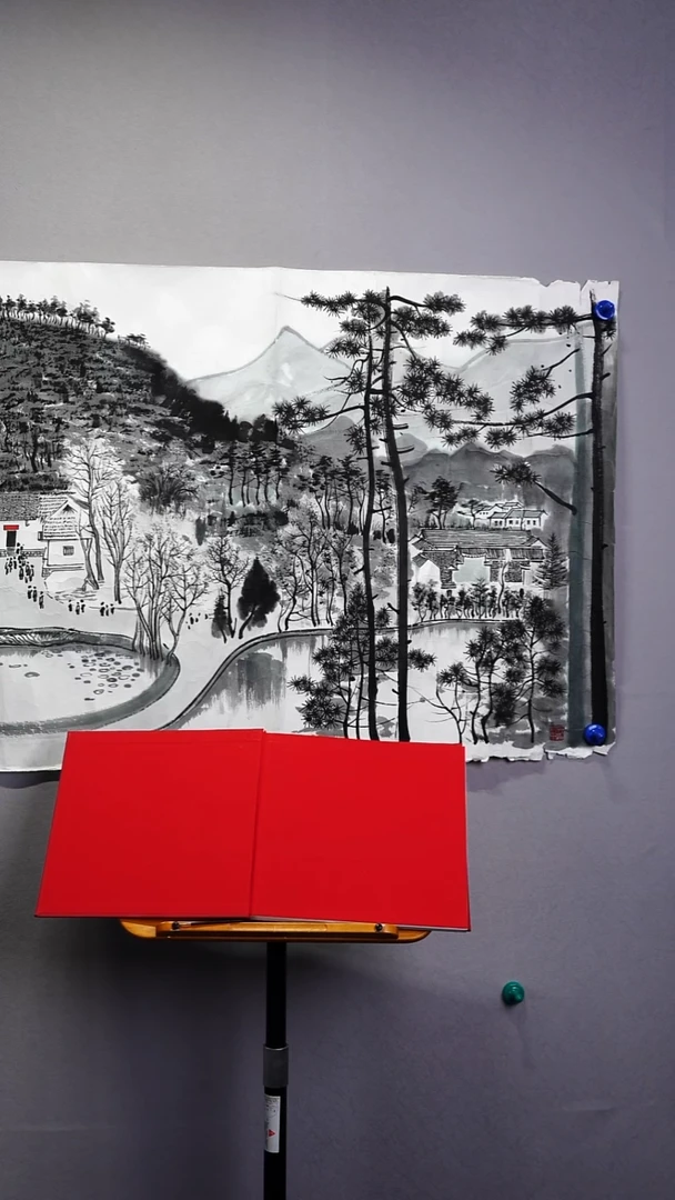 国画用****6JL043 《韶山春晓》138*69（8.56平尺）纸本镜心