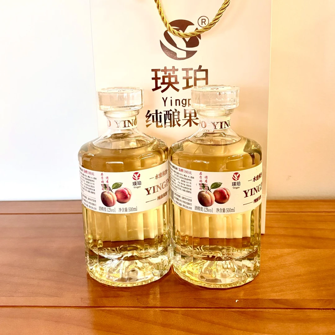 瑛珀 微醺12度水蜜桃果酒500ml【2瓶装】